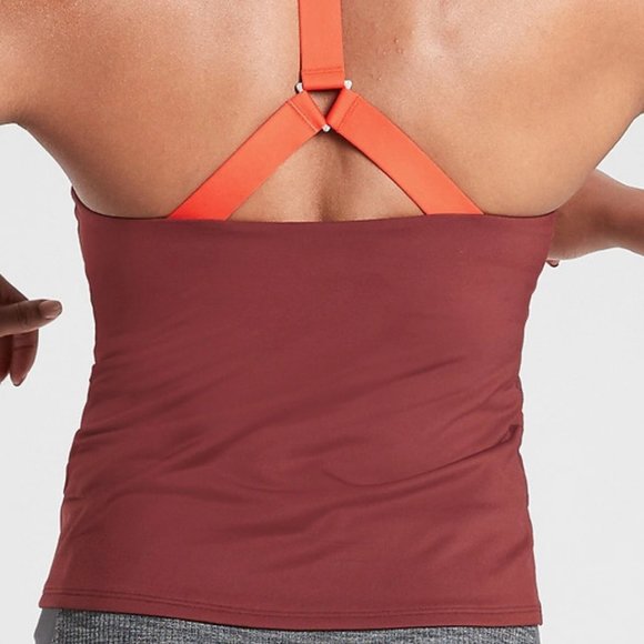 Athleta Ascent Support Top size M Brown/Vermillion - Picture 5 of 6